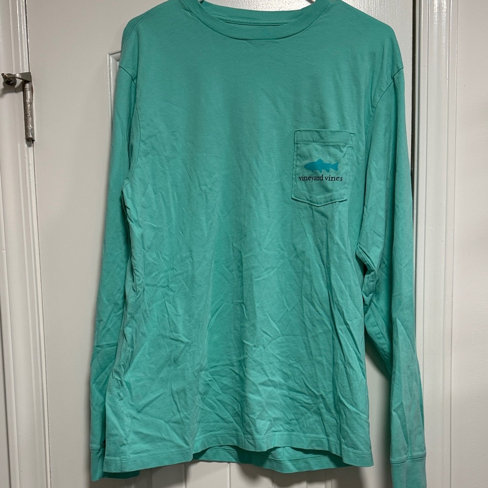 Vineyard Vines Aqua Long Sleeve Tee